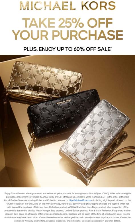 michael kors gutschein code|michael kors outlet discount code.